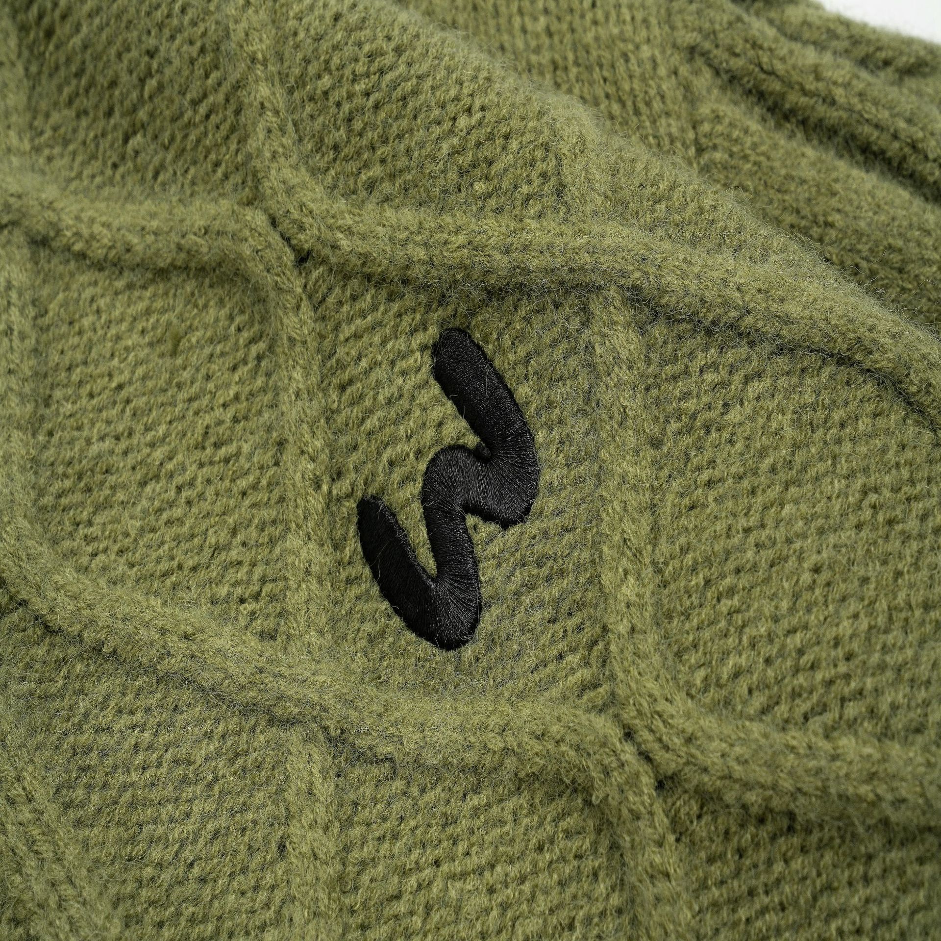 Japanese Geometric Stitch Colorblock Workwear Sweater