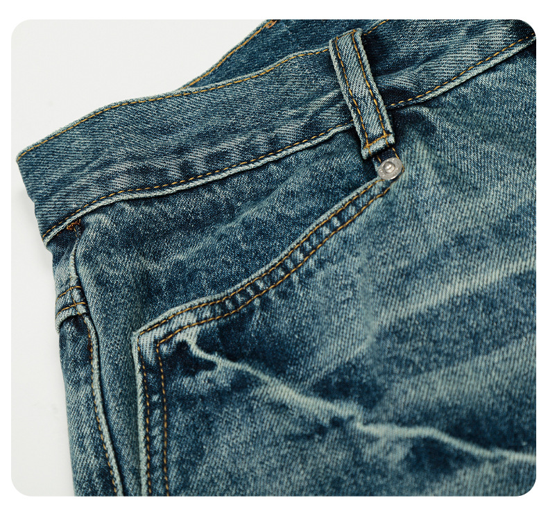 Denim Pants for Men and Women, Water-Washed Vintage Loose Fit Casual Wide-Leg Straight Leg Jeans
