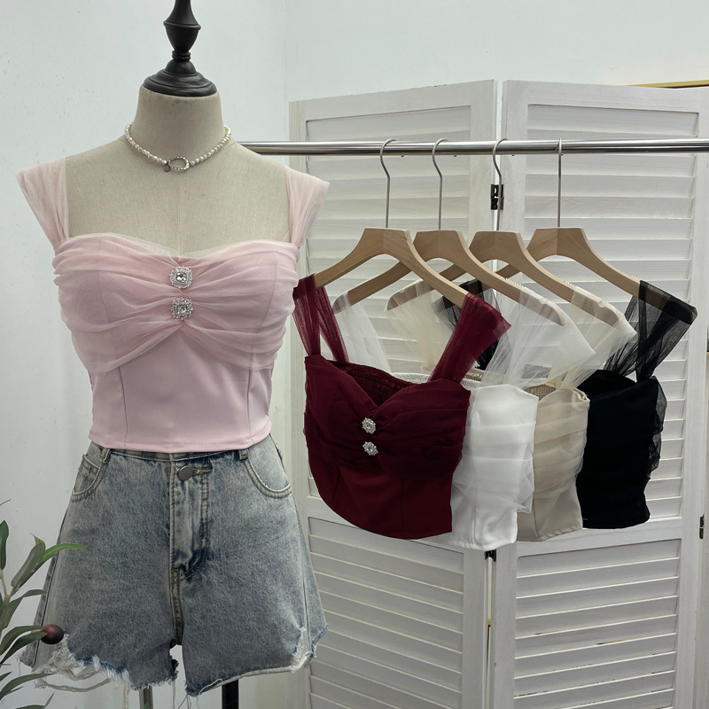 Sexy Slim Fit Solid Color Mesh Top