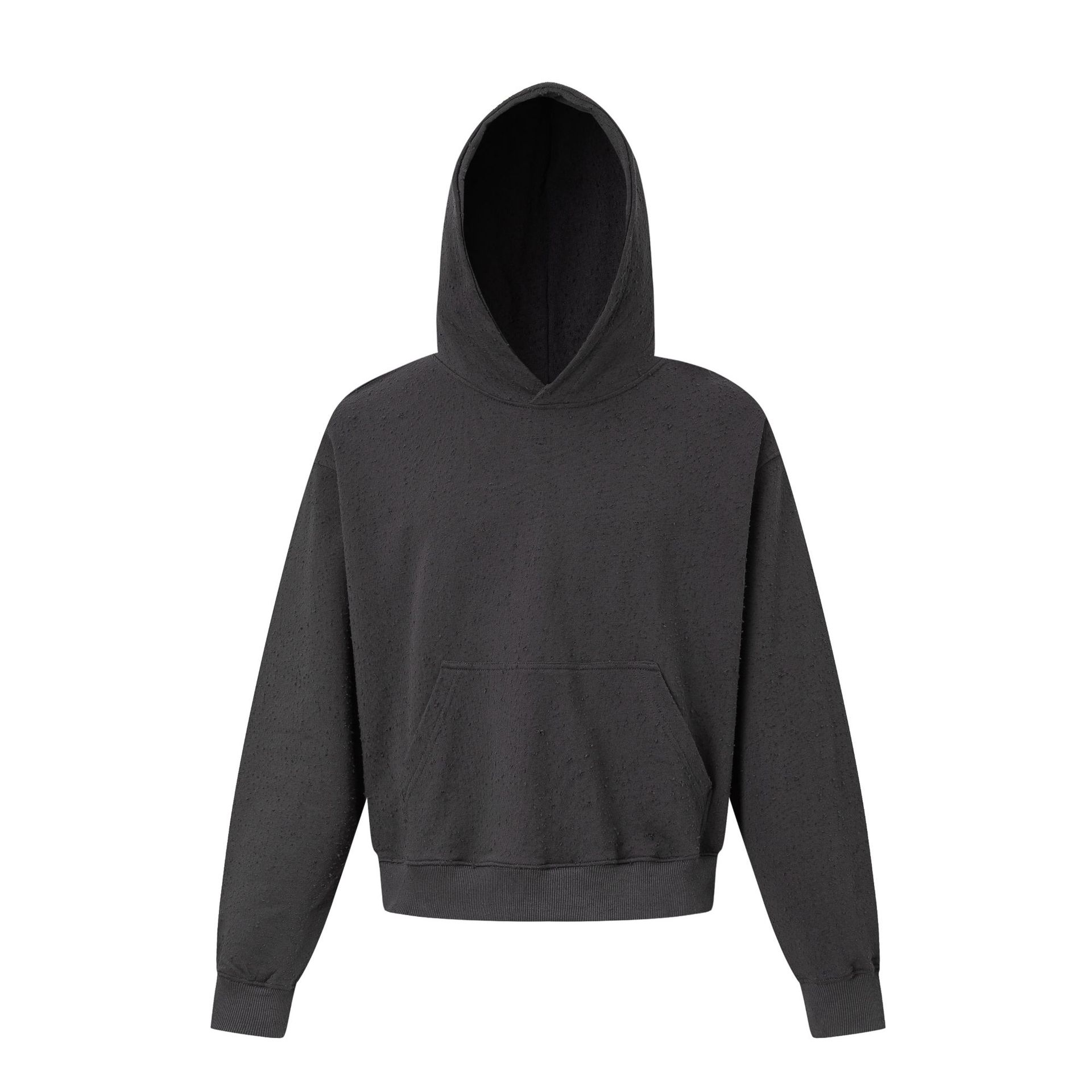Guy's Retro Cotton Graphic Oversized Ripped Hoodie