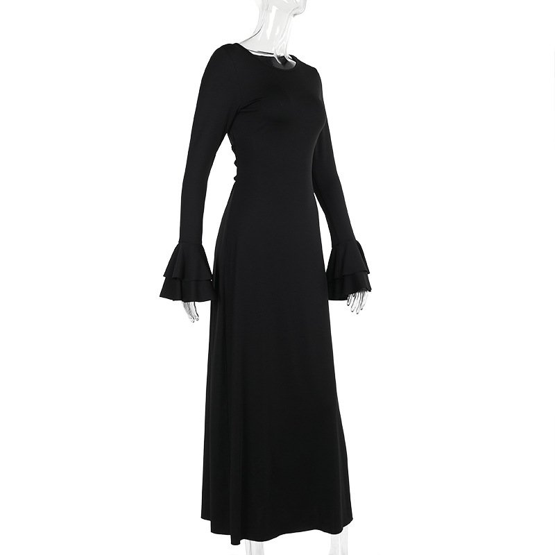 High Waist Polyester Pencil Midi Skirt Scalloped Hem