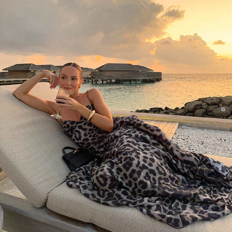 Bold Cheetah Pattern Sleeveless Maxi Dress