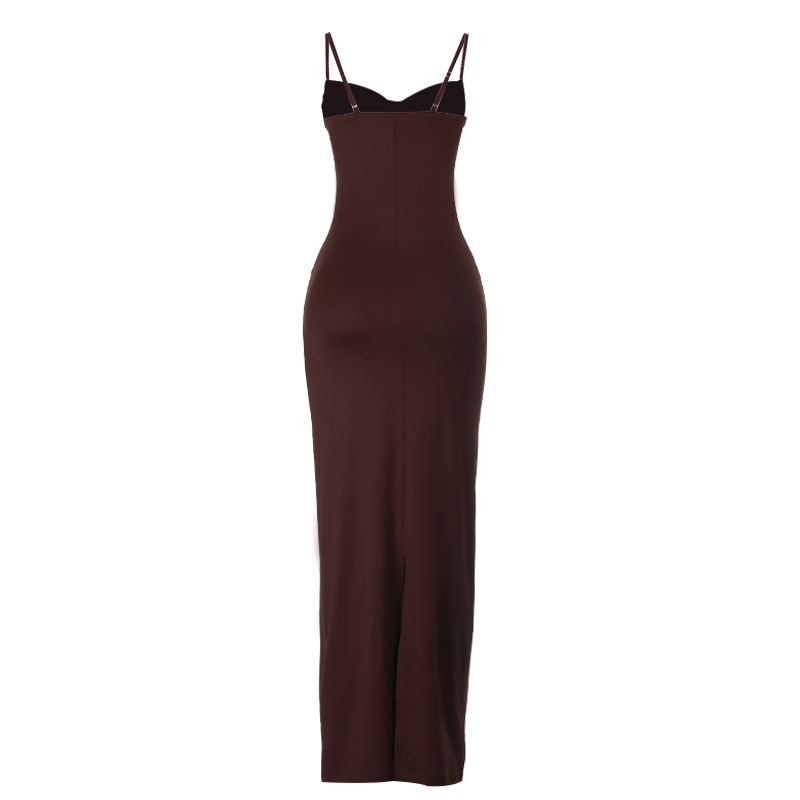 One Shoulder Sleeveless High Waist Polyester Maxi Dress