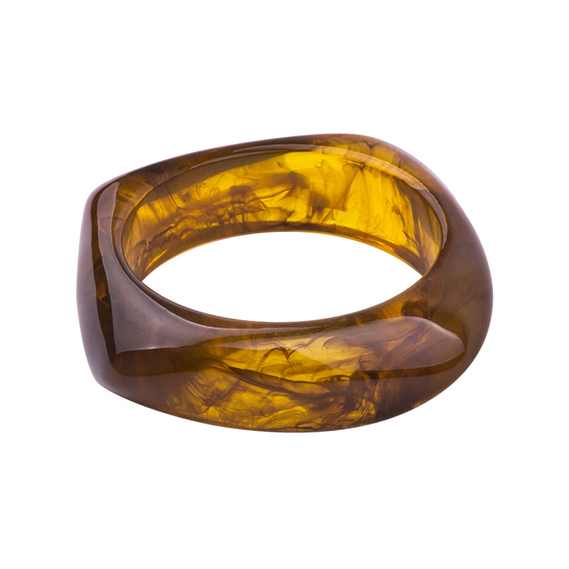 Vintage Colorful Resin Cuff Bracelets Bangles for Women Acrylic Irregular Geometric Wide Bracelet Charms Female Jewelry