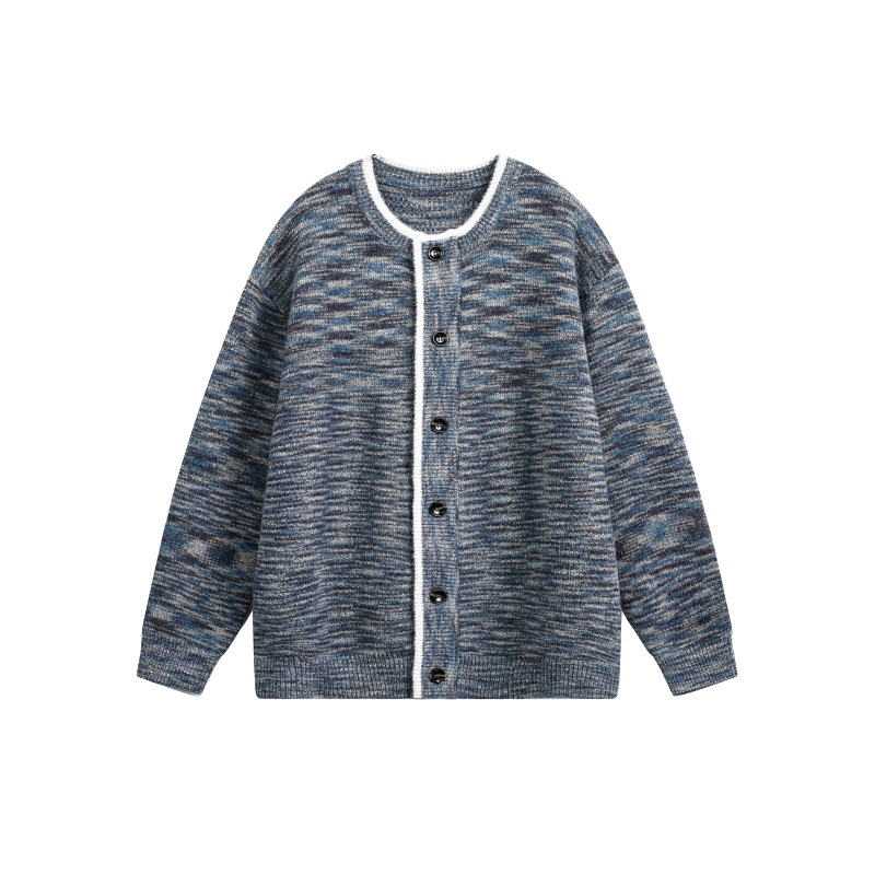 Block Cardigan Sweater Unisex Lazy Style Casual Knitwear