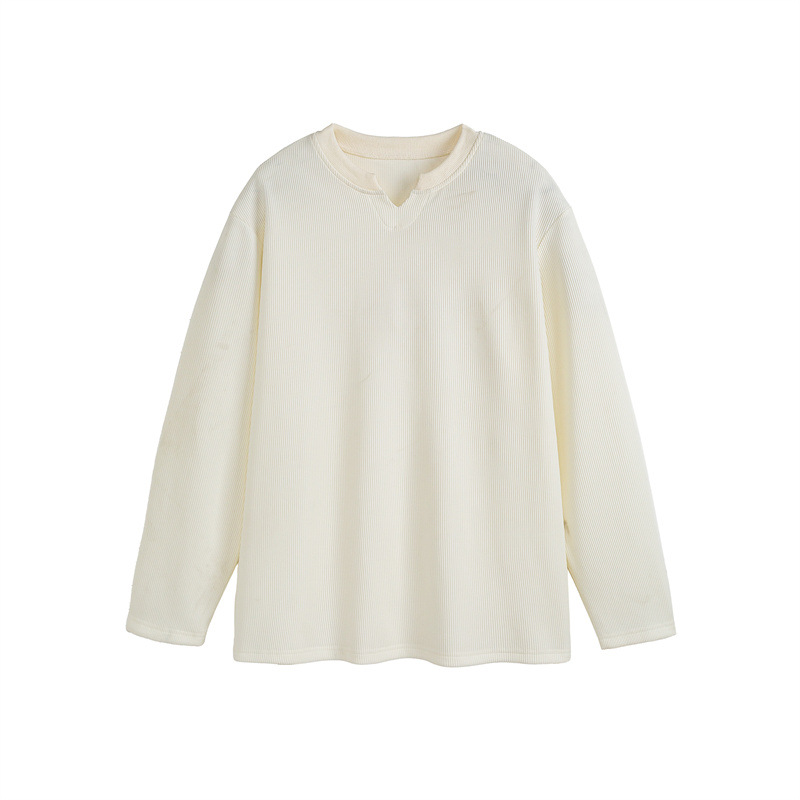 Loose Round Neck Long Sleeve T-Shirt for Men and Women