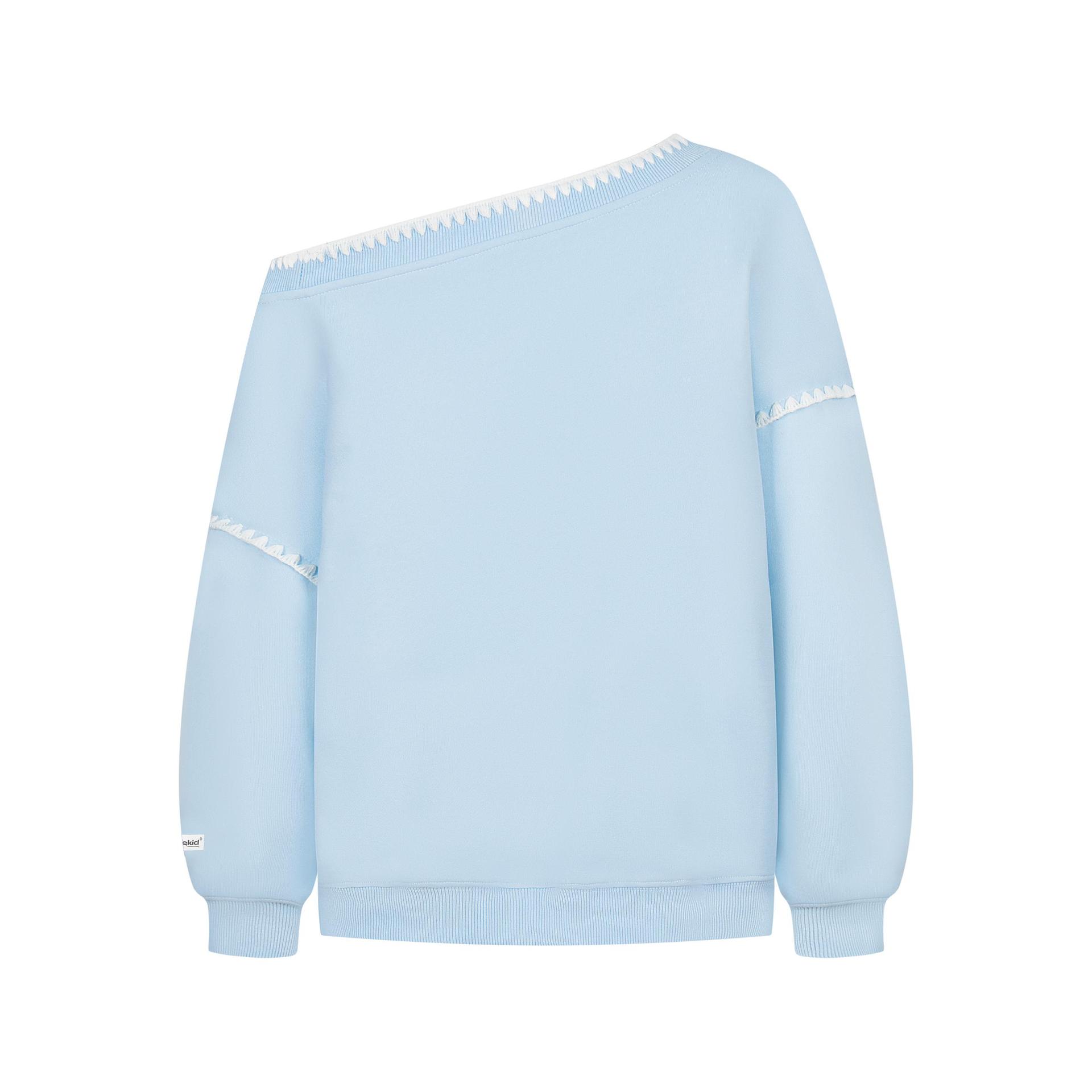 Asymmetric Cut Cotton Puppy Motif Hoodie