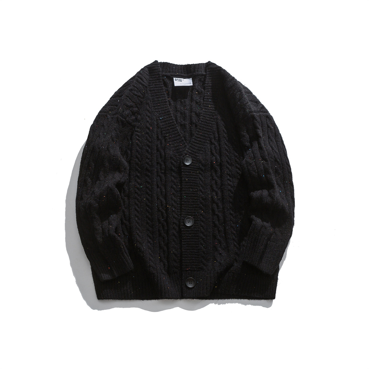 Japanese Workwear Jacquard Oversized Long Sleeve Cardigan
