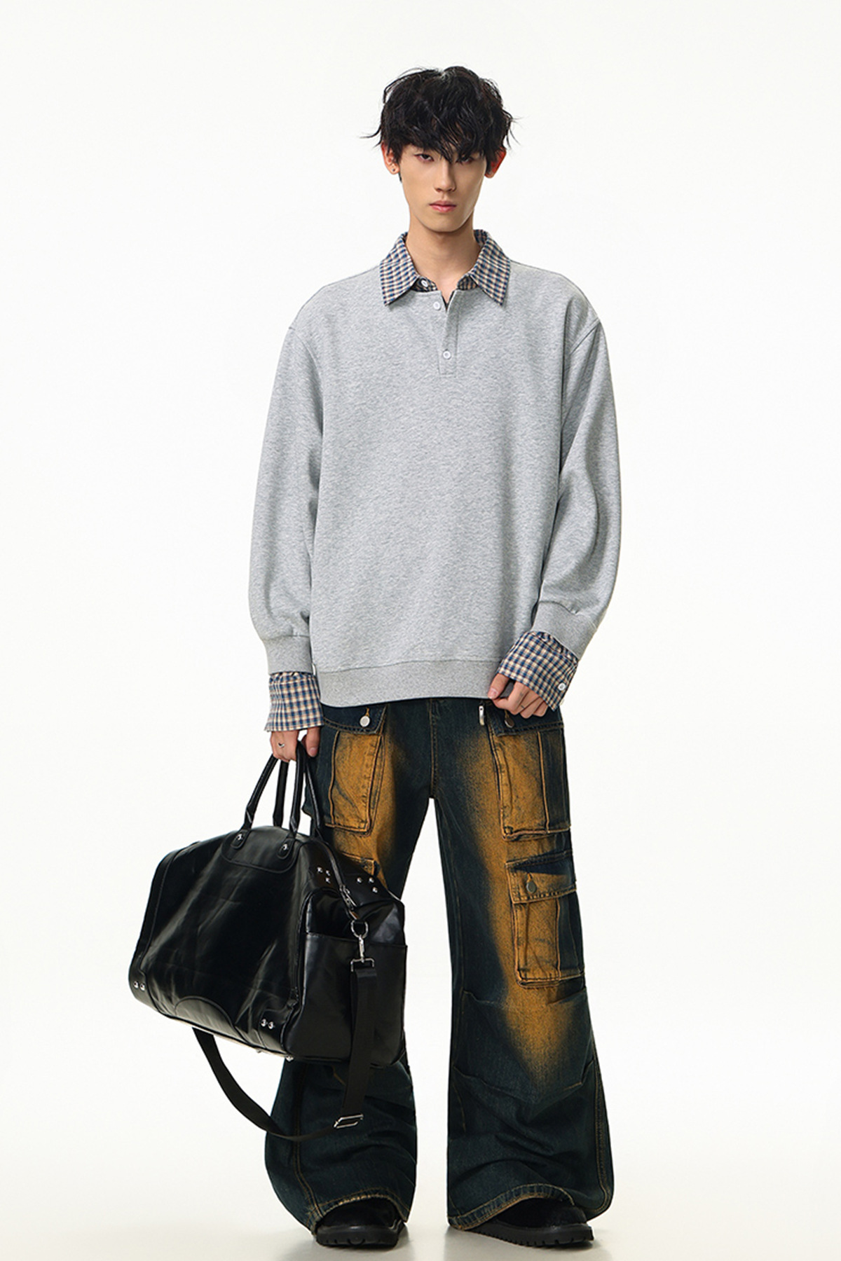 Solid Faux Layered Hoodie
