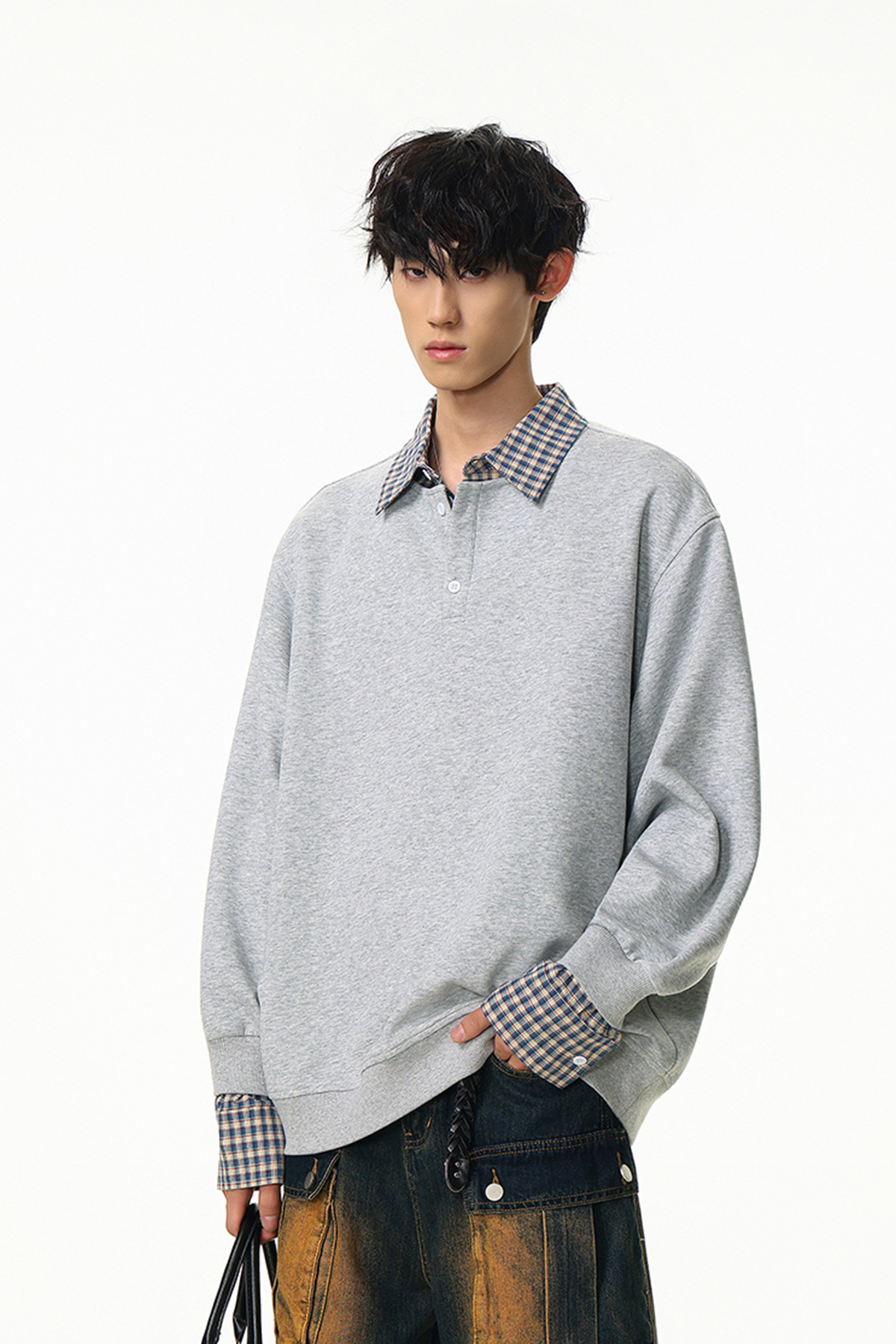 Solid Faux Layered Hoodie