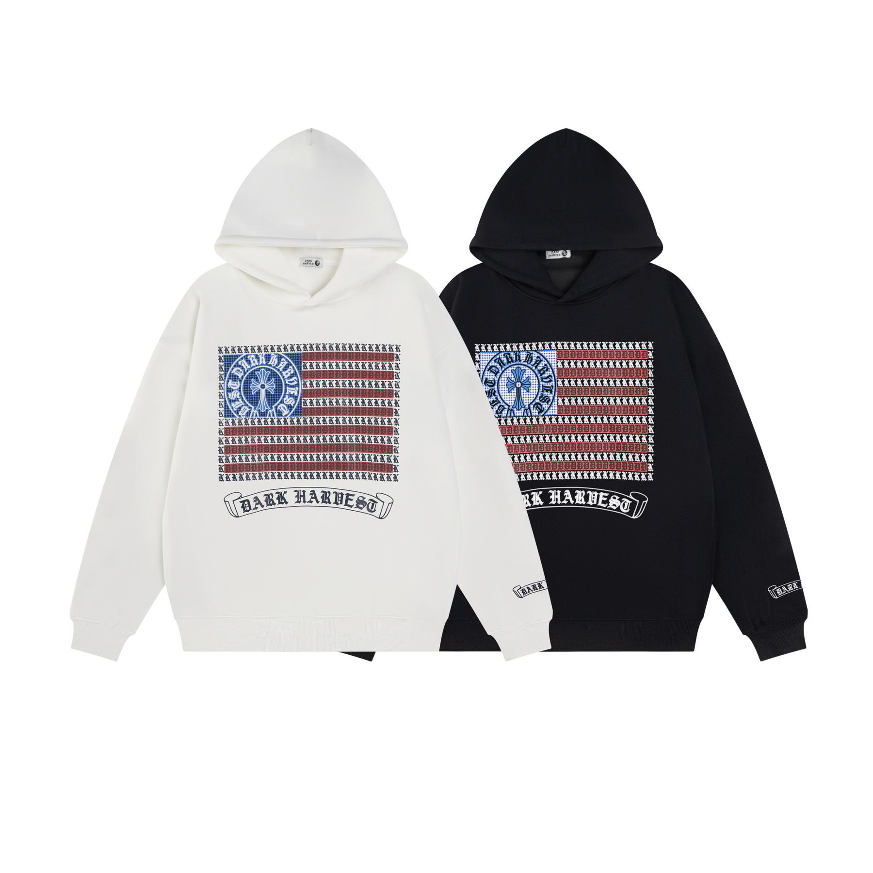 Vintage Emblem Graphic Milk Silk Long Sleeve Hoodie