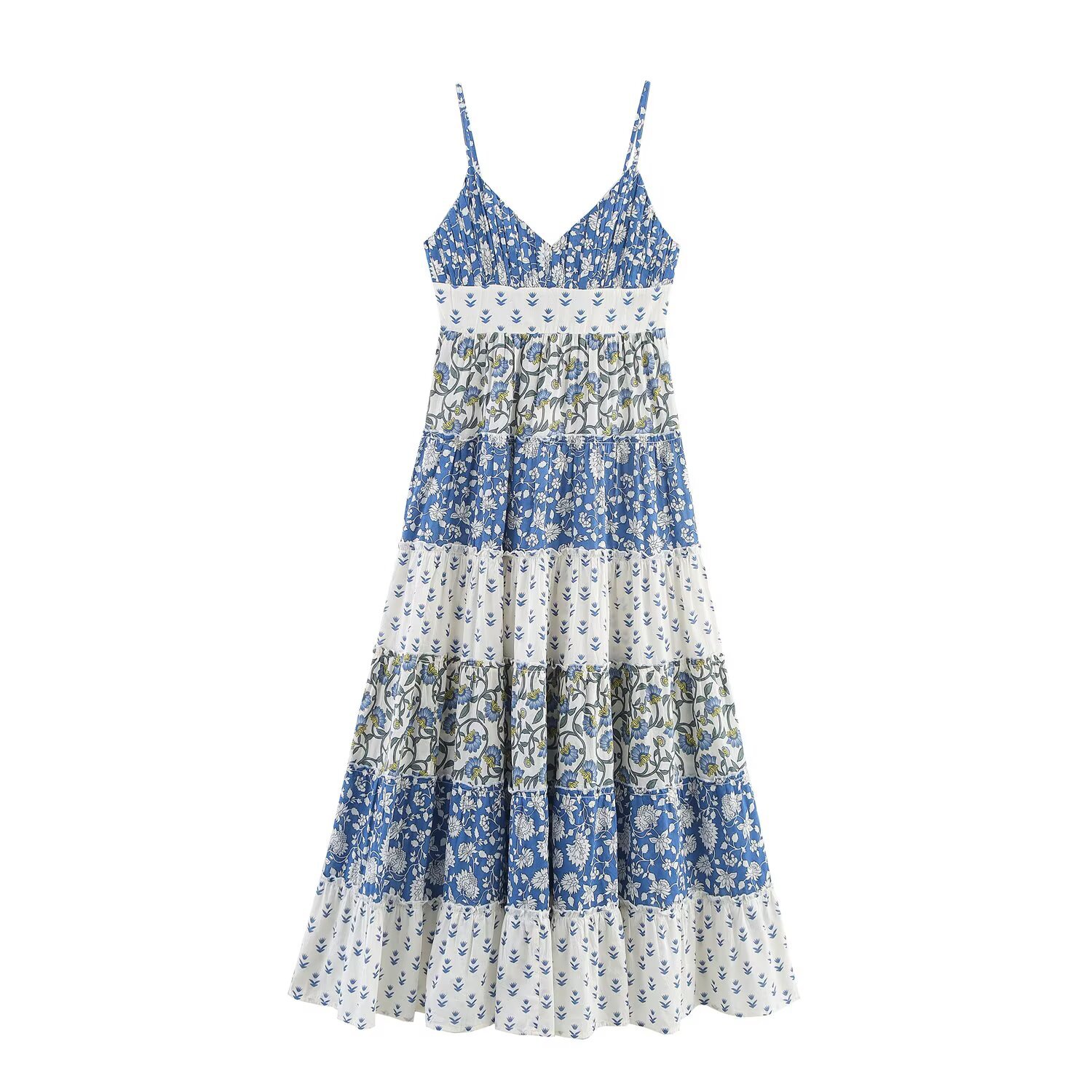 V-neck sleeveless back bow suspender dress for women