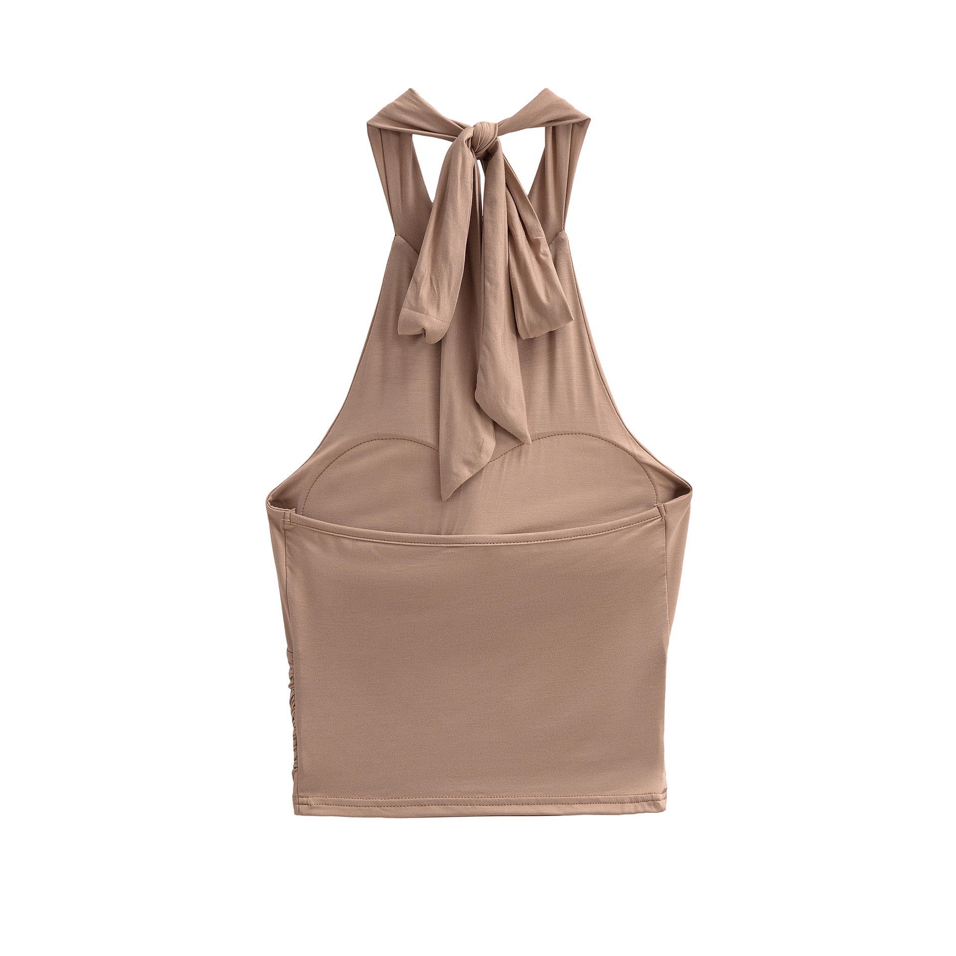 Neck strap waist cinching top vest