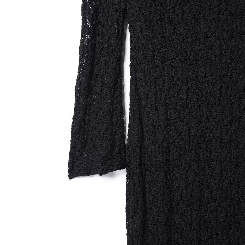 Ladies Single Shoulder Sleeveless Dark Polyester Dress