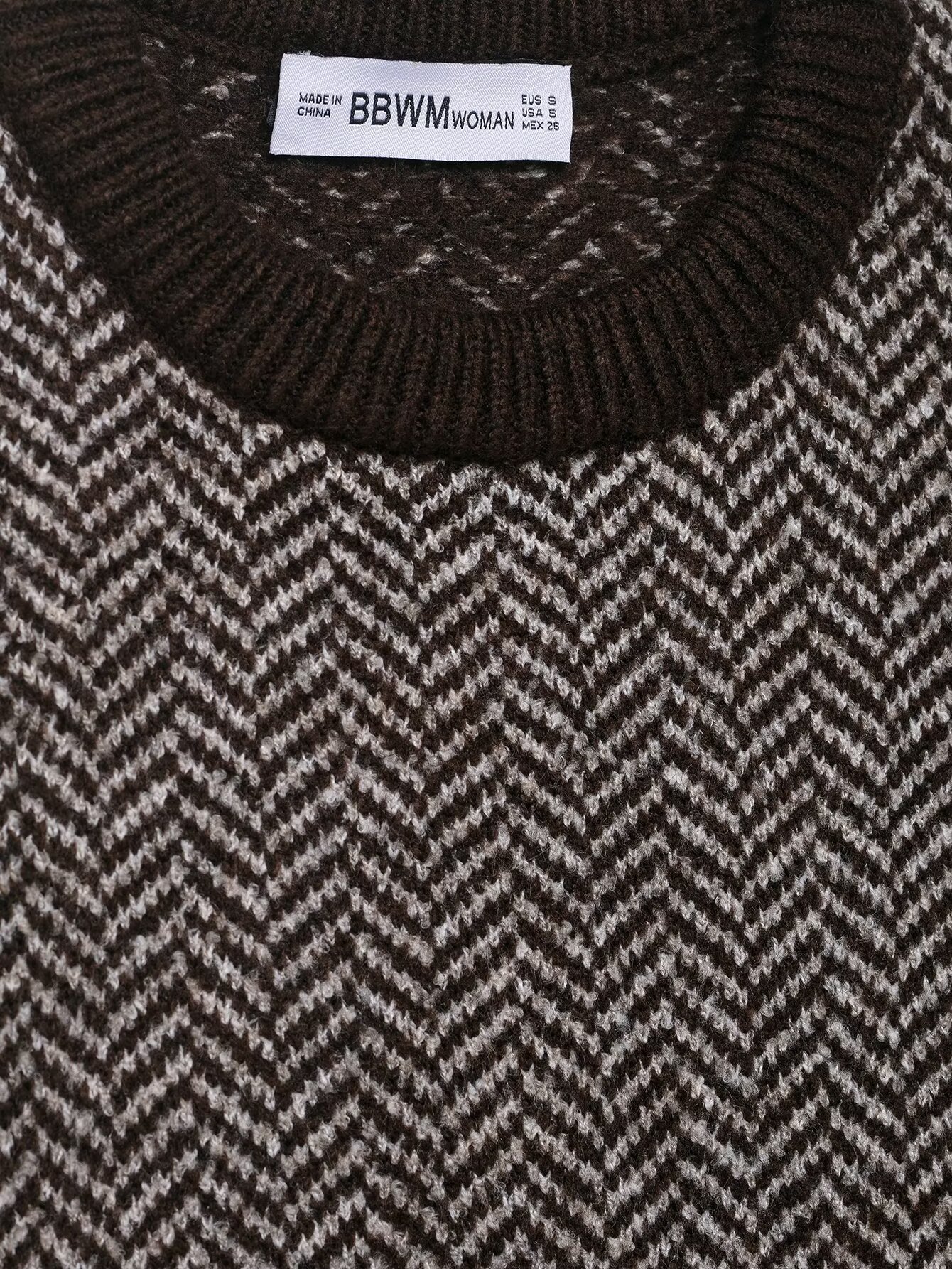 Crewneck Polyester Plain Fishbone Sweater Vest