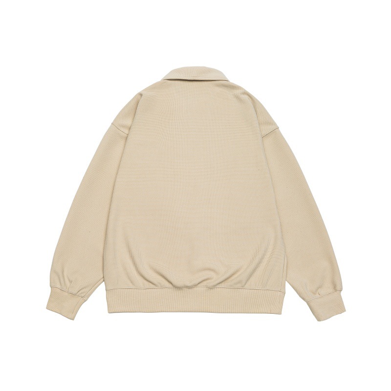 Oversized Graphic Button-Front Honeycomb Hoodie