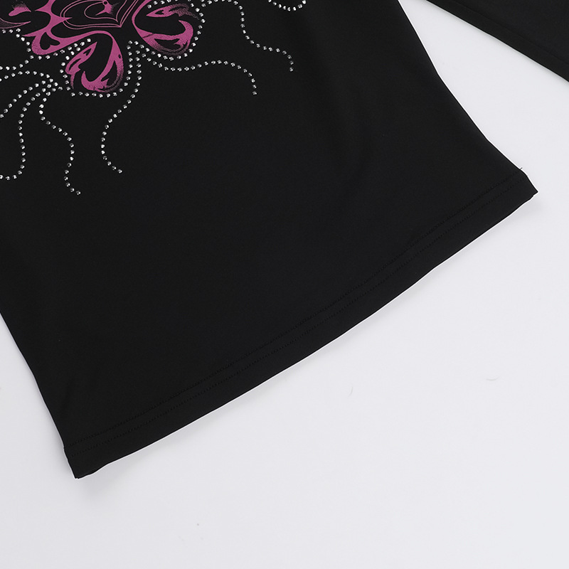 Ladies' Winged Jeweled Full Sleeve Round Neck Top