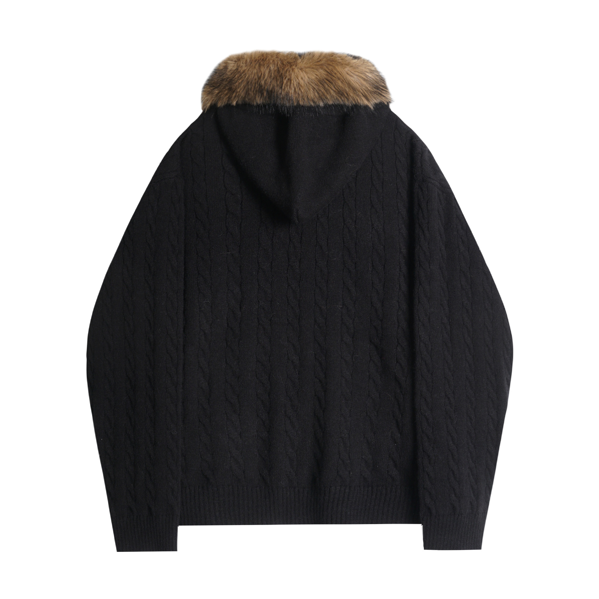 Retro Cotton Blend Zip Front Sweater