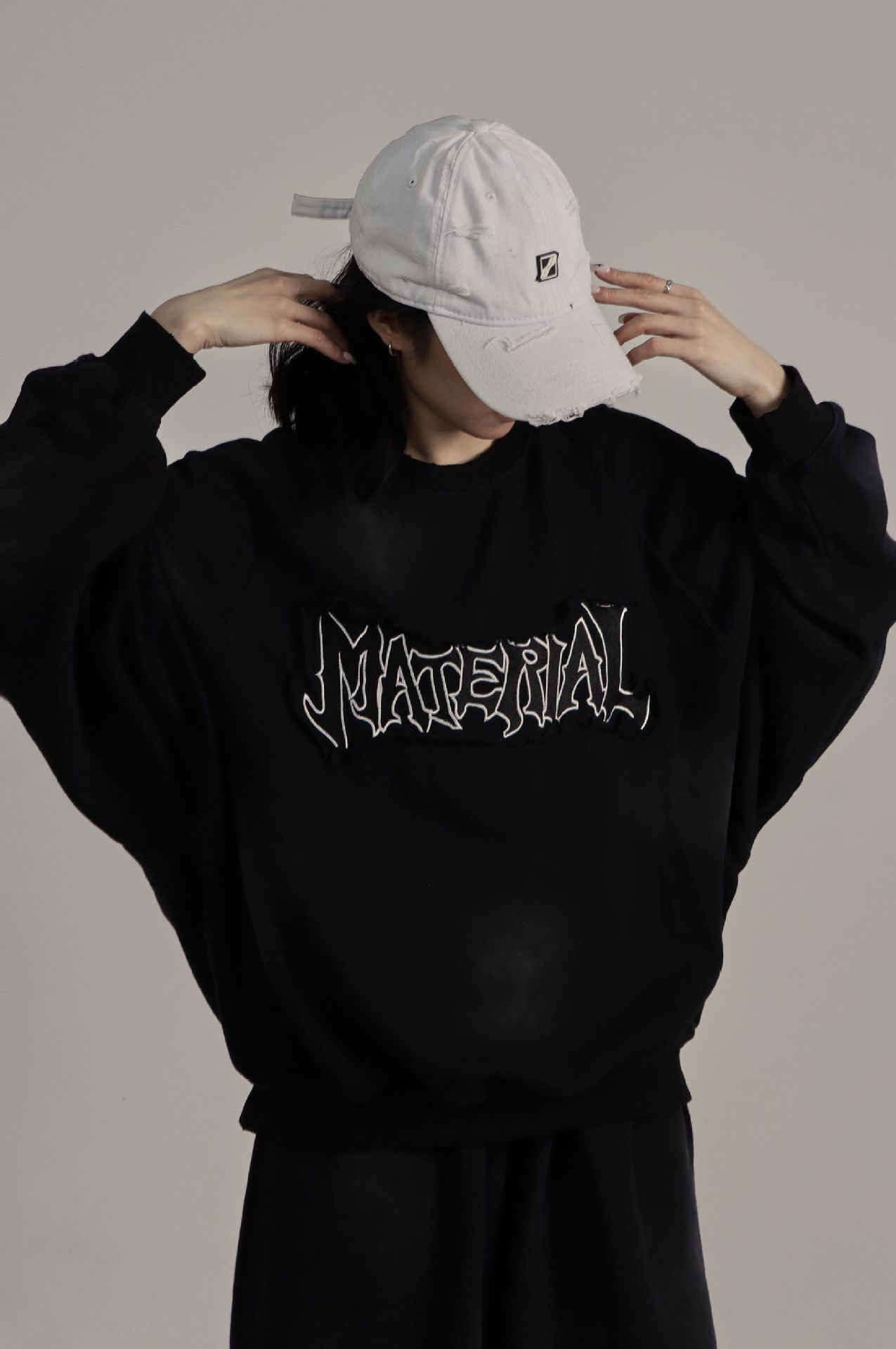 American Retro Cotton Loose Fit Letter Hoodie