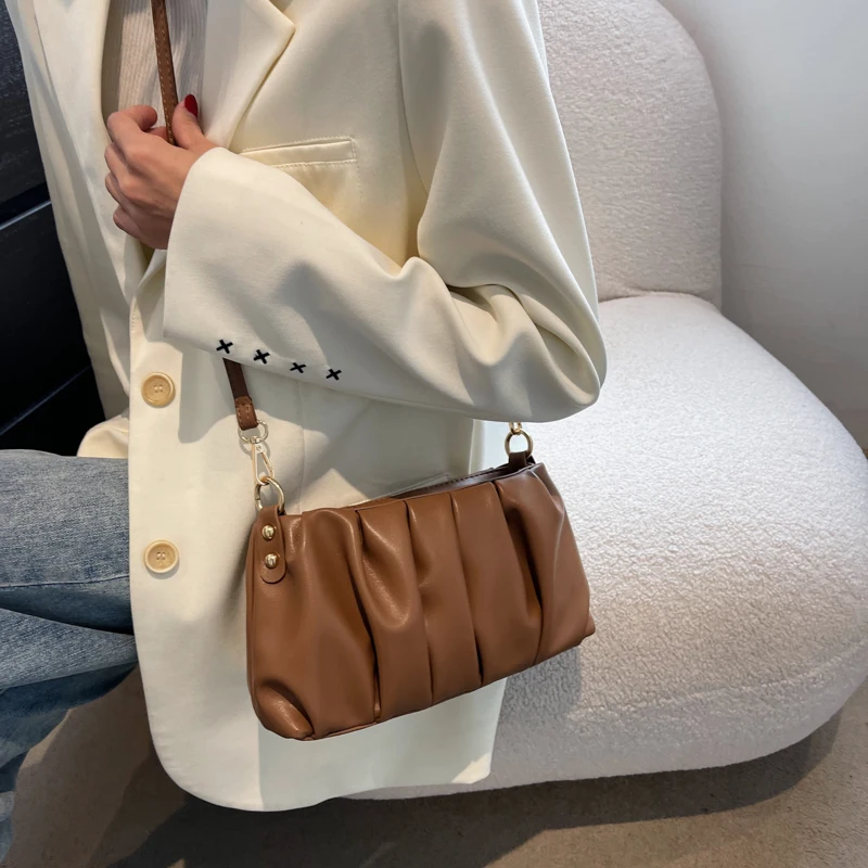 Small Soft PU Leather Underarm Handbags Spring Fshion Luxury Brand Designer Woman Shopper Handbags Shoulder Crossbody Bag