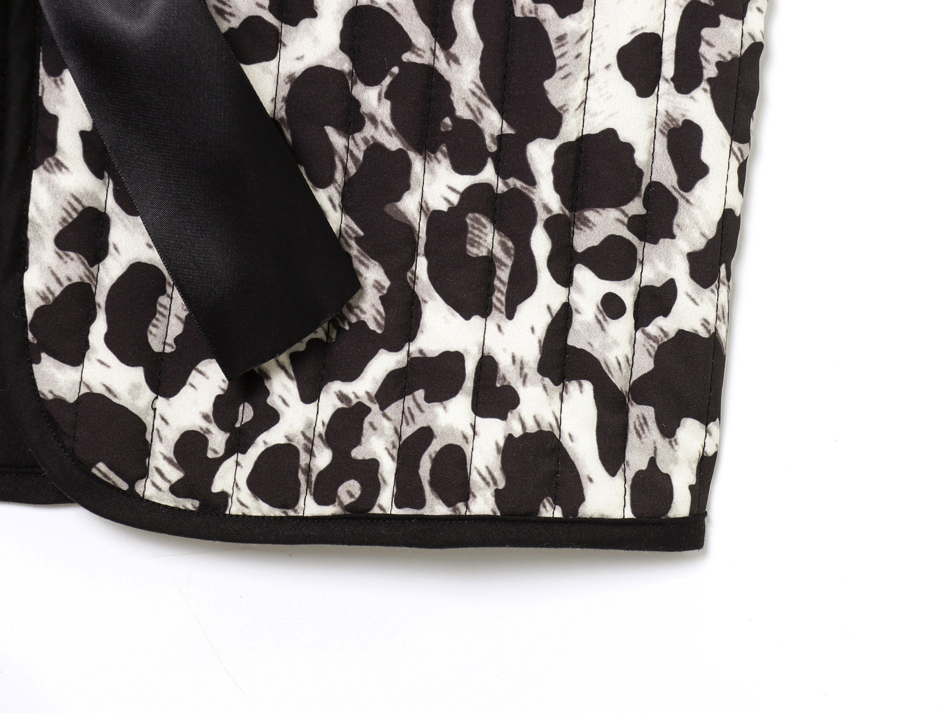 Bow decoration leopard print face vest for women
