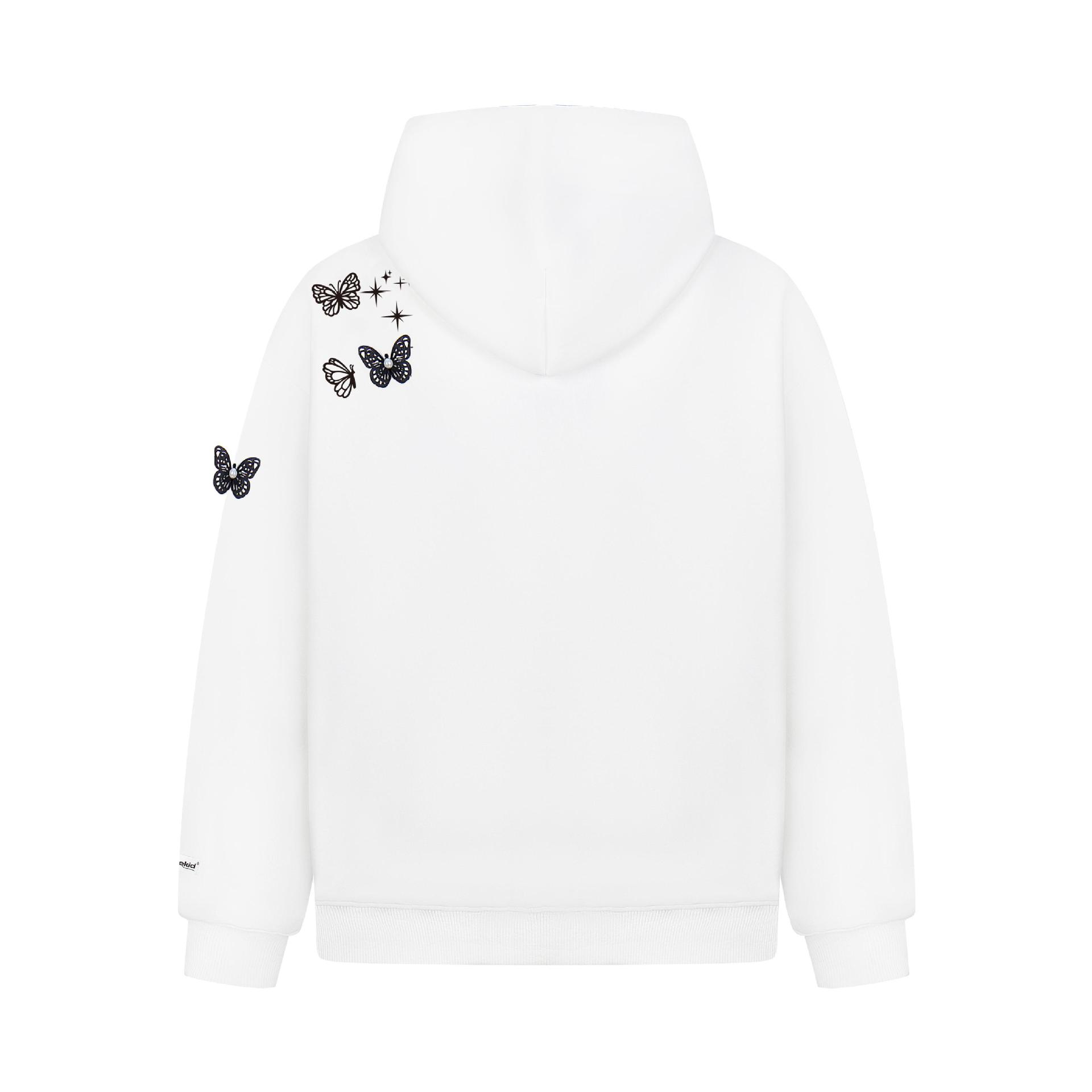 Cotton Swallowtail Embellished Hoodie