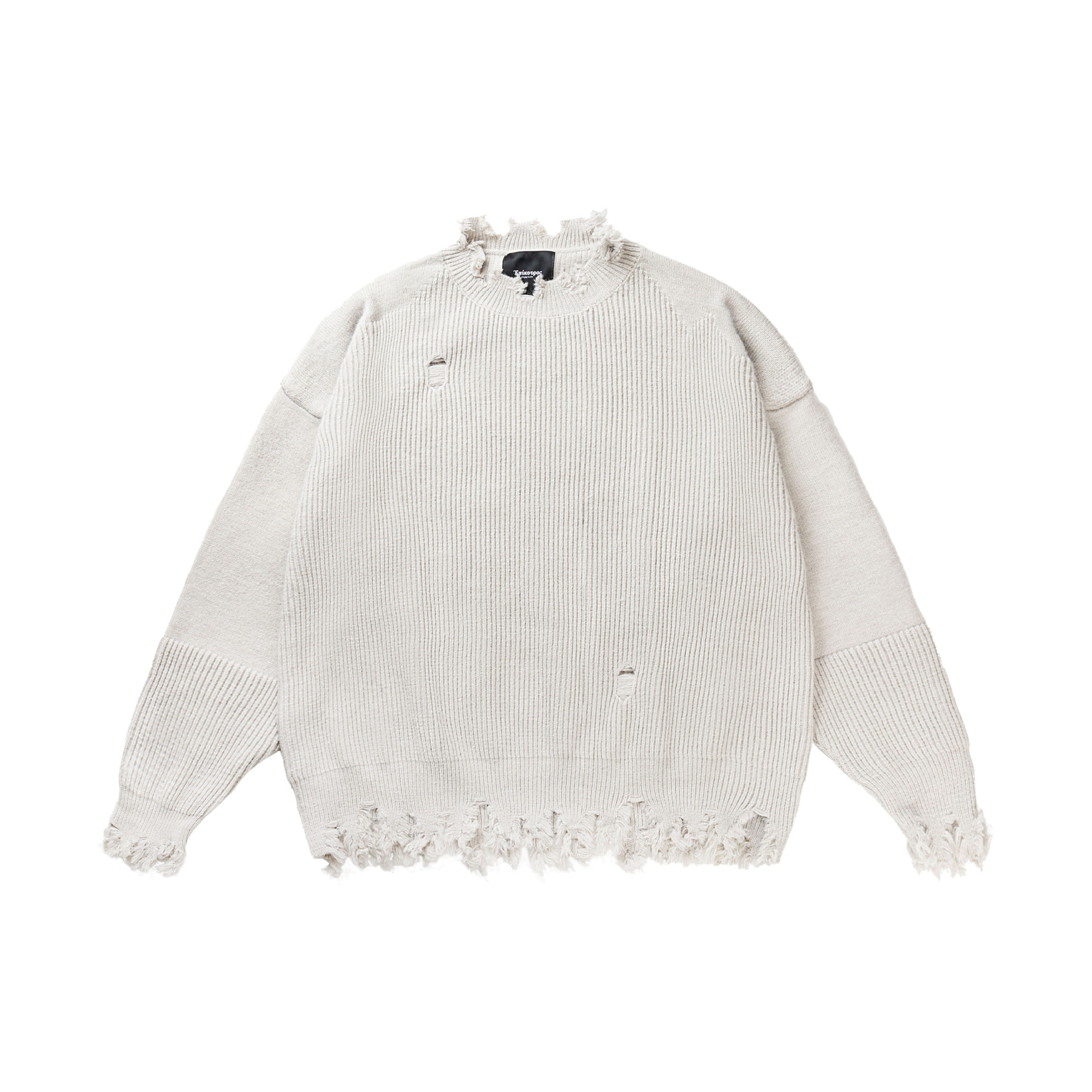 Unisex Japanese Workwear Jacquard Oversized Sweater