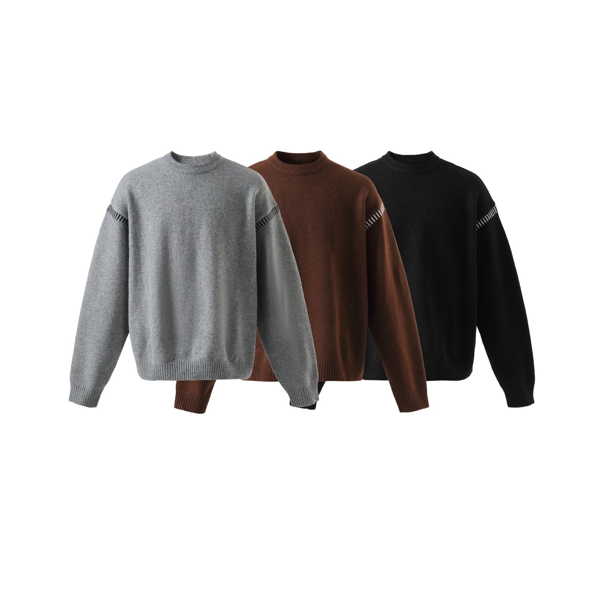Oversized Japanese Workwear Sweater Accent Seams