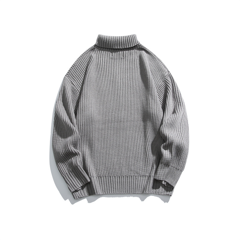 Oversized Japanese Workwear Jacquard Turtleneck Sweater