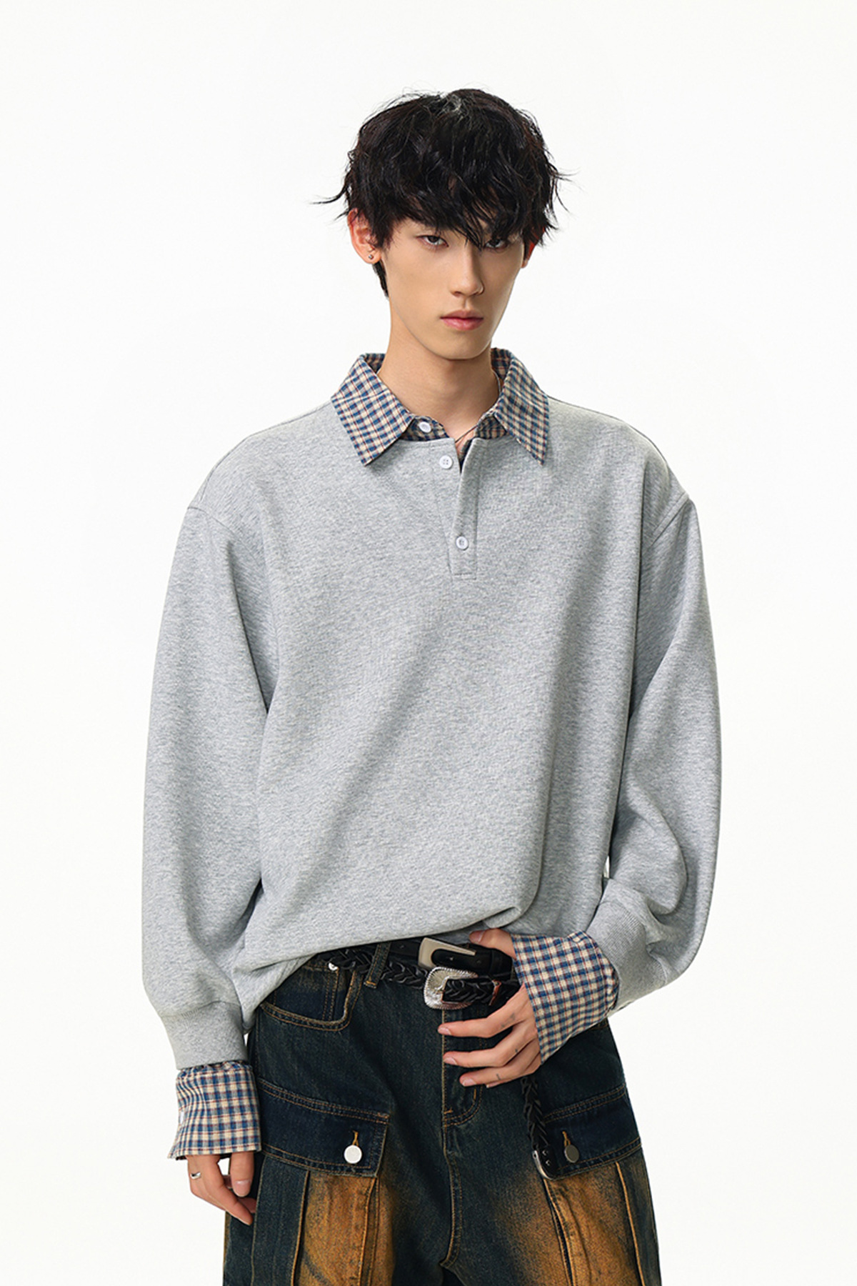 Solid Faux Layered Hoodie
