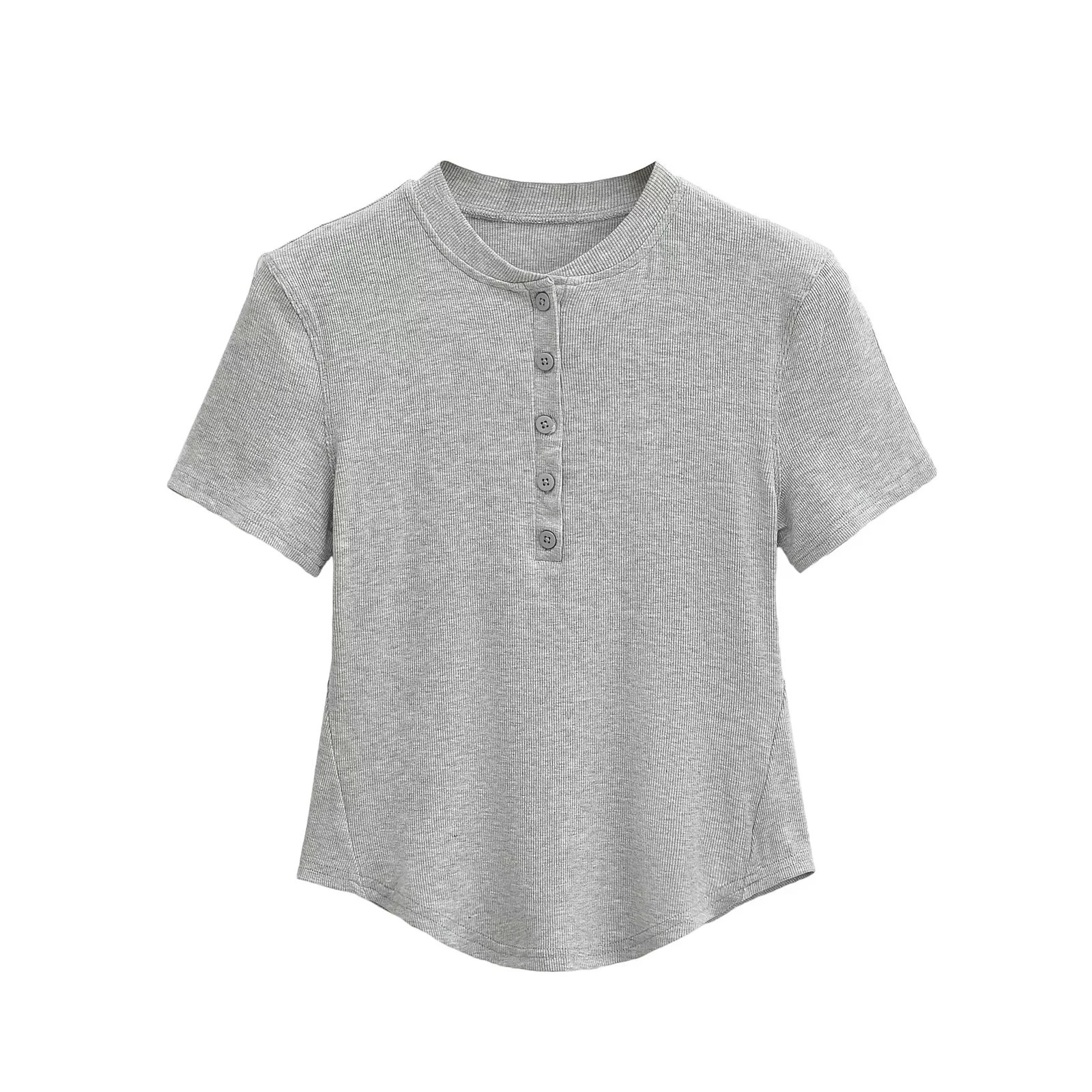 Ladies Plain Fitted Crew Neck Tee