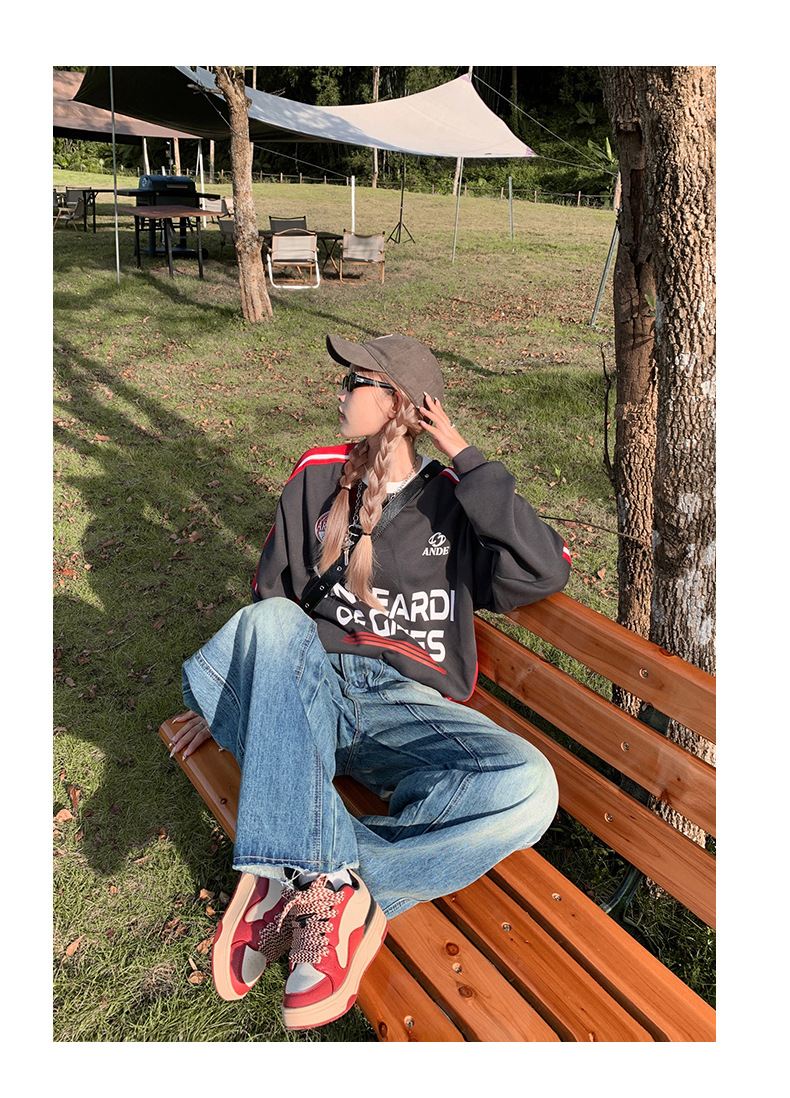 Women's Loose Wide Leg Pants Unique Design Scythe Pants High Waist Jeans