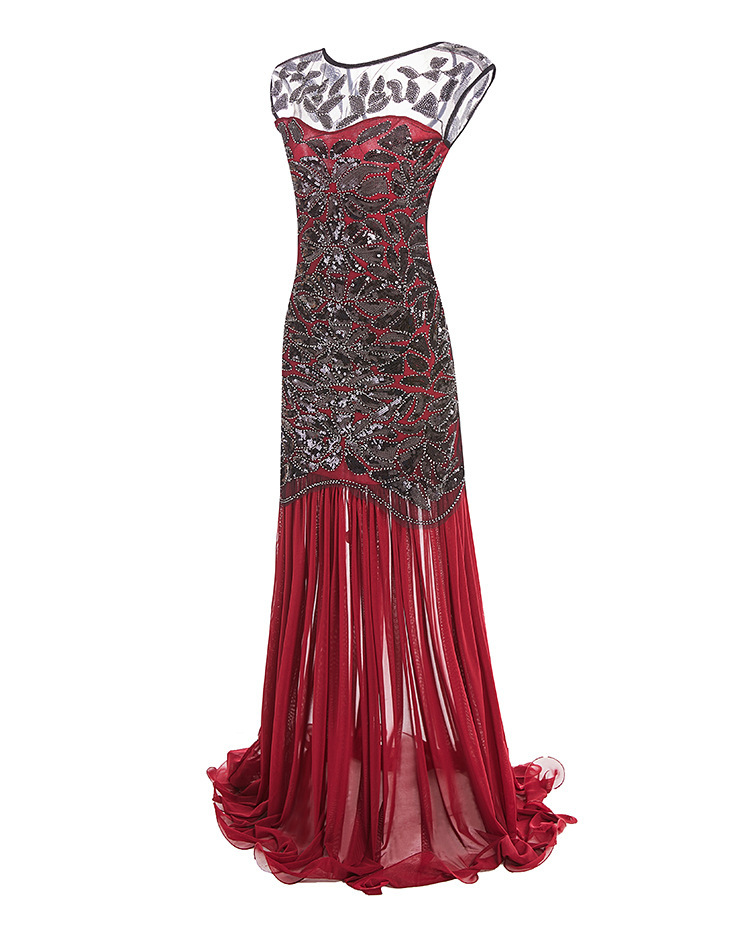 Twenties Beaded Strap Frill Dress
