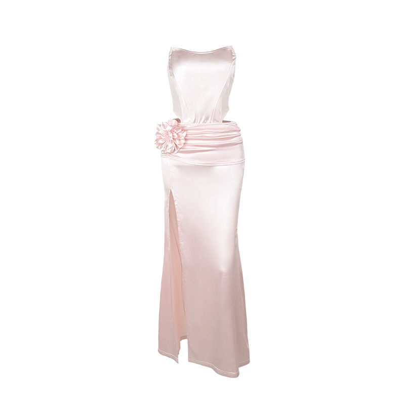High Waist Bodycon Panelled Polyester Tube Dress