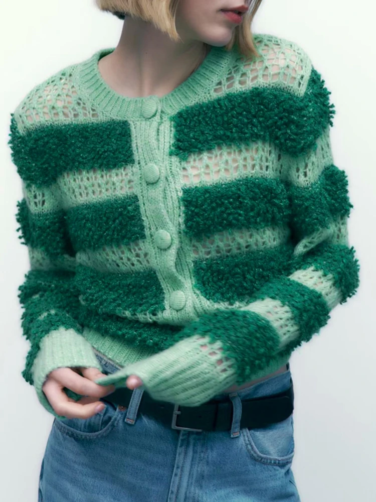 Ladies Fitted Polyester Cardigan Buttoned Front
