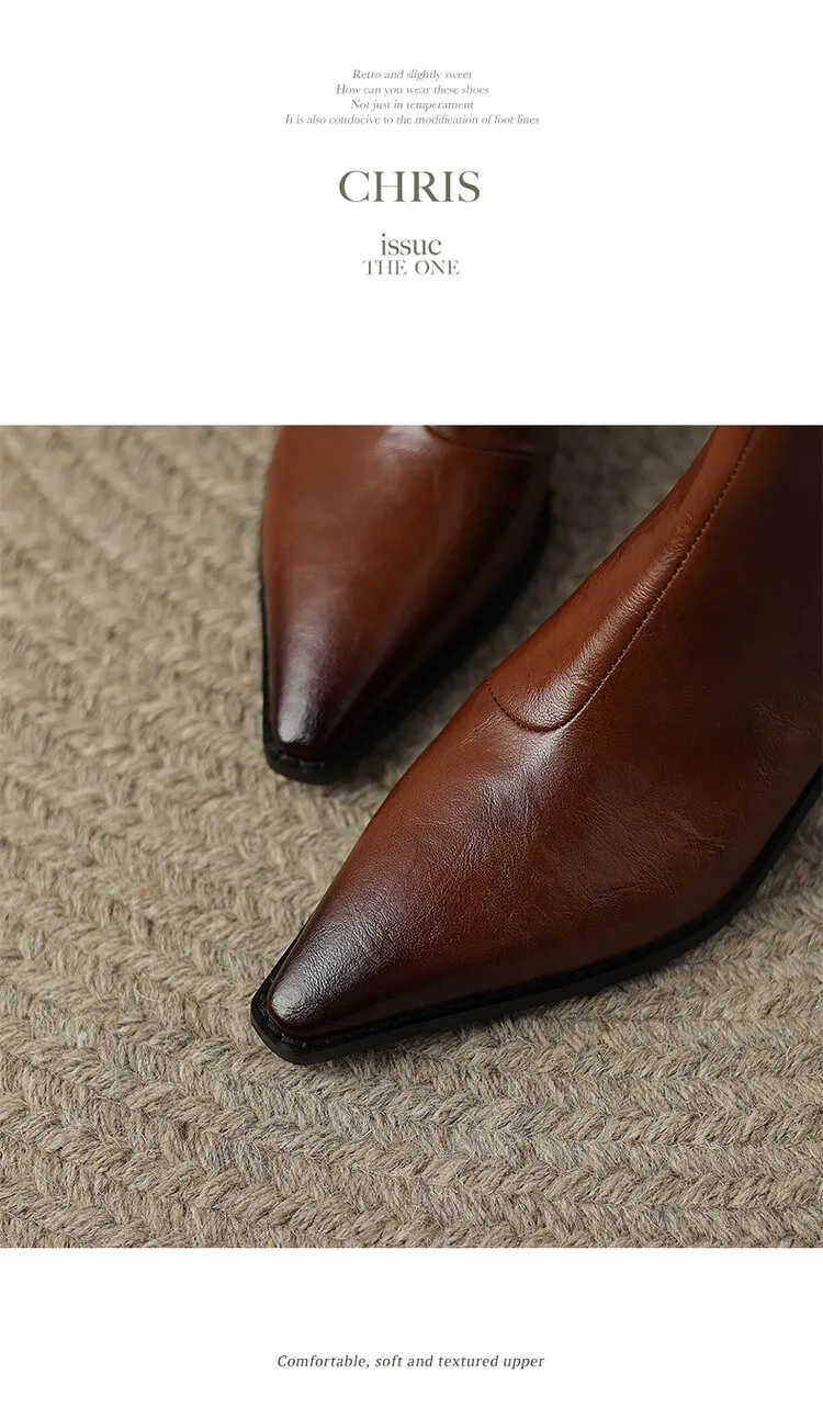 Ladies Tapered Cowgirl Microfiber Block Ankle Boots