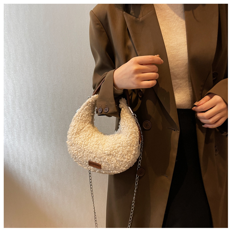 Fashion Faux Wool Fur Bags for Women Shoulder Bag Tote Crossbody Female Handbag