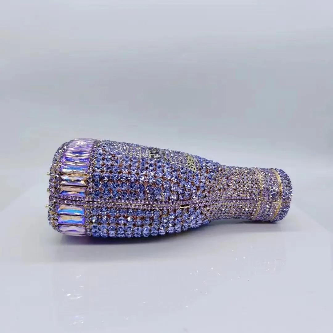 Women Bottle Crystal Evening Bag Lady Diamond Wedding Bridal Purses Female Rhinestone Party Prom Clutches Bags