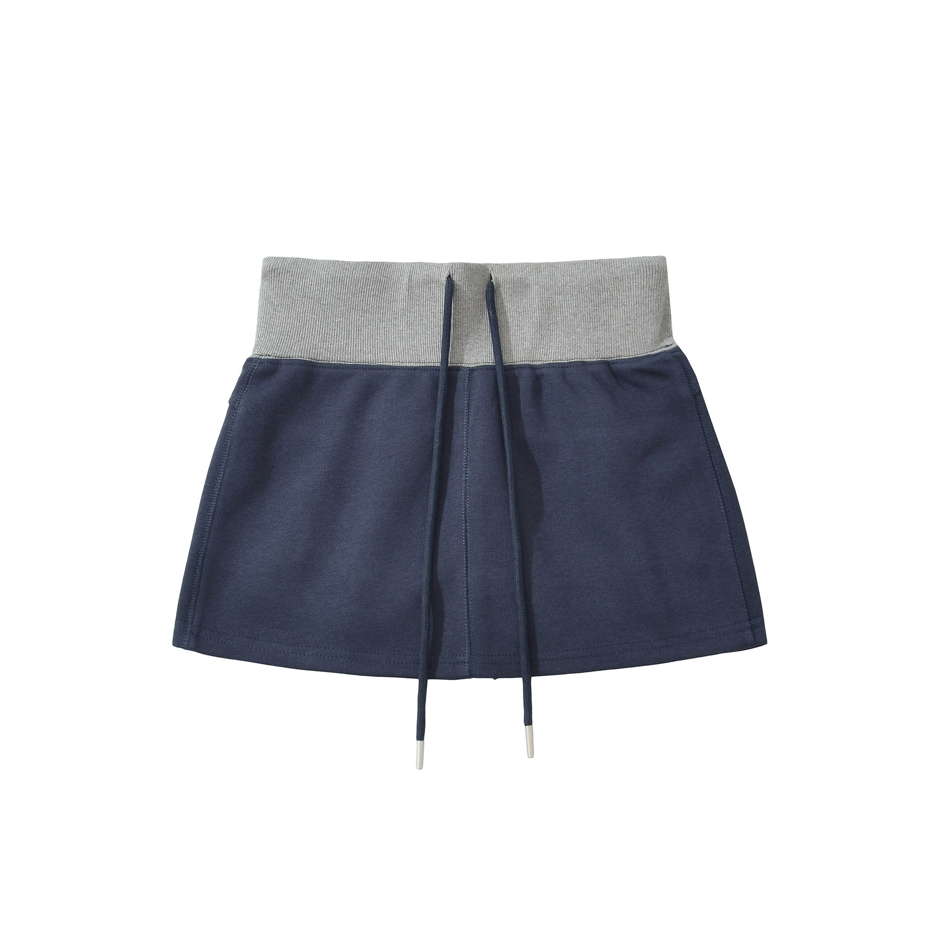 High waisted elastic waisted drawstring skirt, short skirt