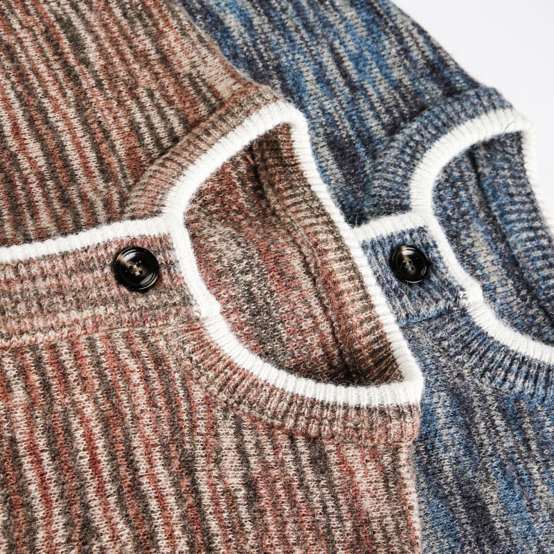 Block Cardigan Sweater Unisex Lazy Style Casual Knitwear