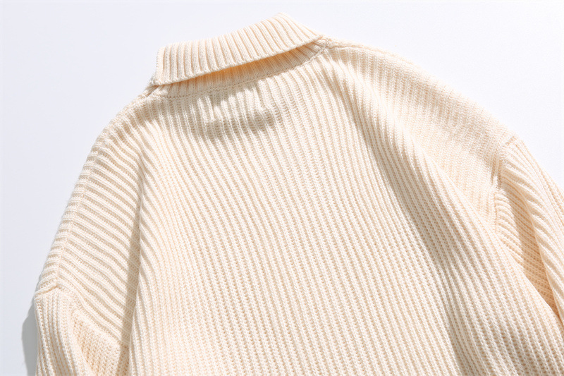 Oversized Japanese Workwear Jacquard Turtleneck Sweater