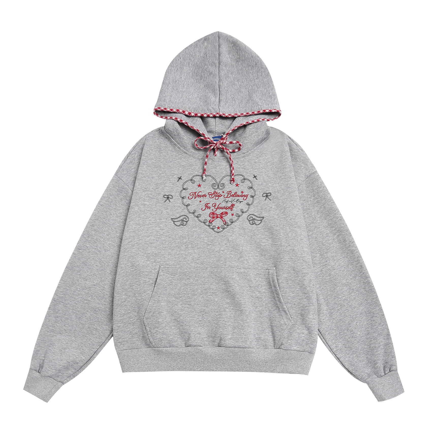 American Retro Oversized Love Motif Hoodie
