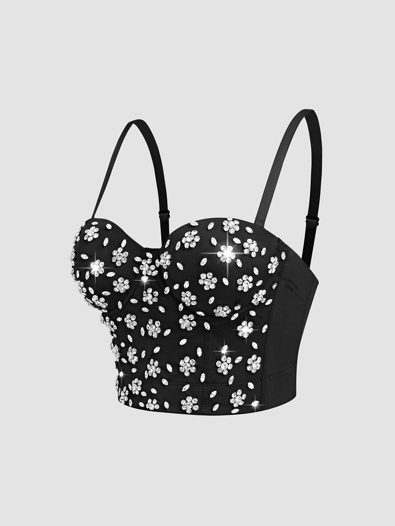 Worn Outside Dress Camisole Beaded and Sequined Fitted Sexy Push-Up Bralette