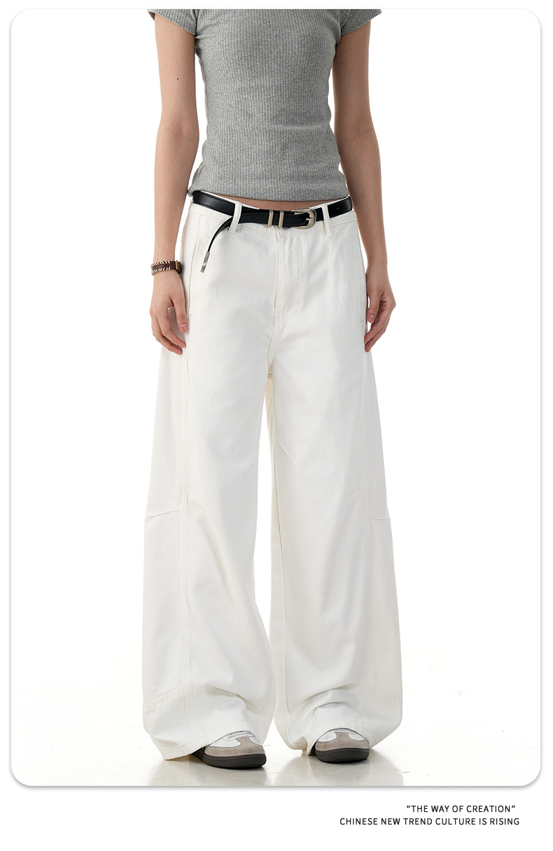 Loose Workwear Casual Pants for Men and Women Design Sense Loose Wide-Leg Straight Trousers
