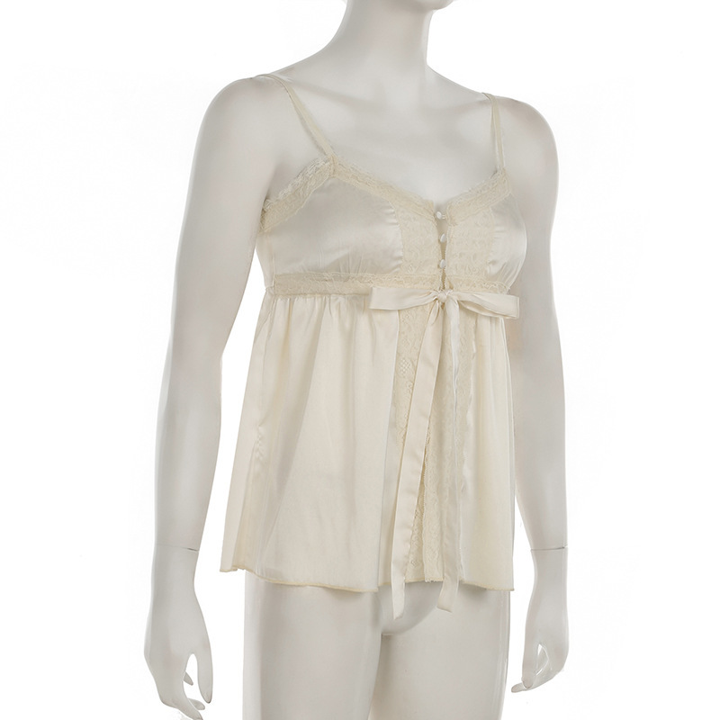 Ribbon Trim Contrast Clasp Slit Sling