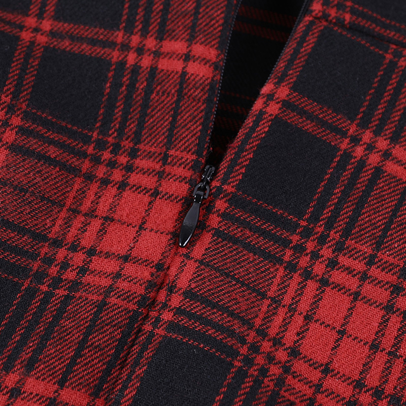 Urban Asymmetric Checkered Tube Dress