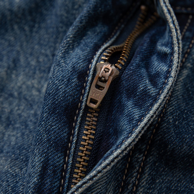 Cat-Scratch Structured Cut Casual Versatile Washed Denim Pants Men
