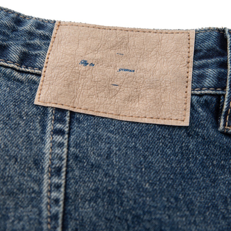 Cat-Scratch Structured Cut Casual Versatile Washed Denim Pants Men