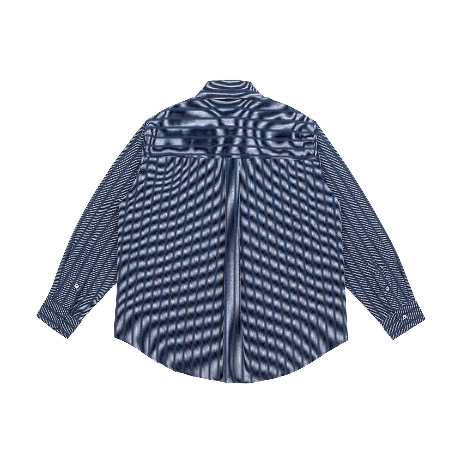 Oversized Lengthwise Lines Wrist Length Shirt