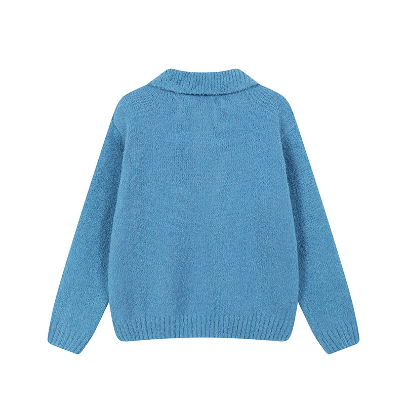 His And Hers Acrylic Flip Collar Sweater